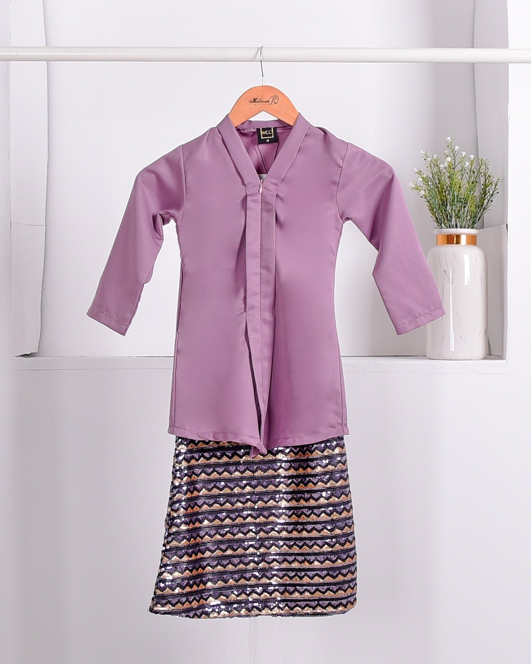 Baju Kebarung Sequin Aqila Kids - Mauve Purple