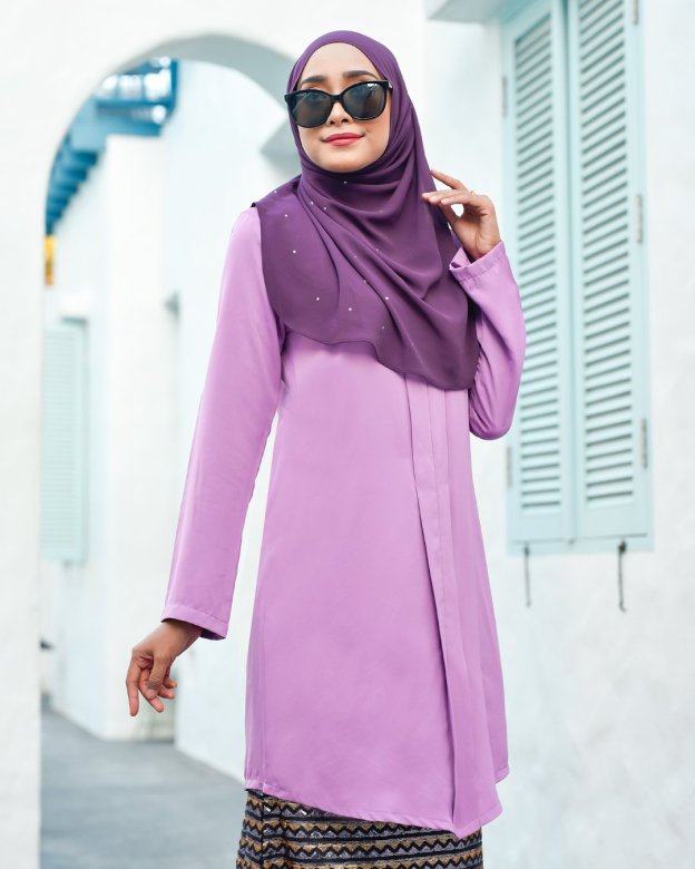 Baju Kebarung Sequin Aqila - Mauve Purple
