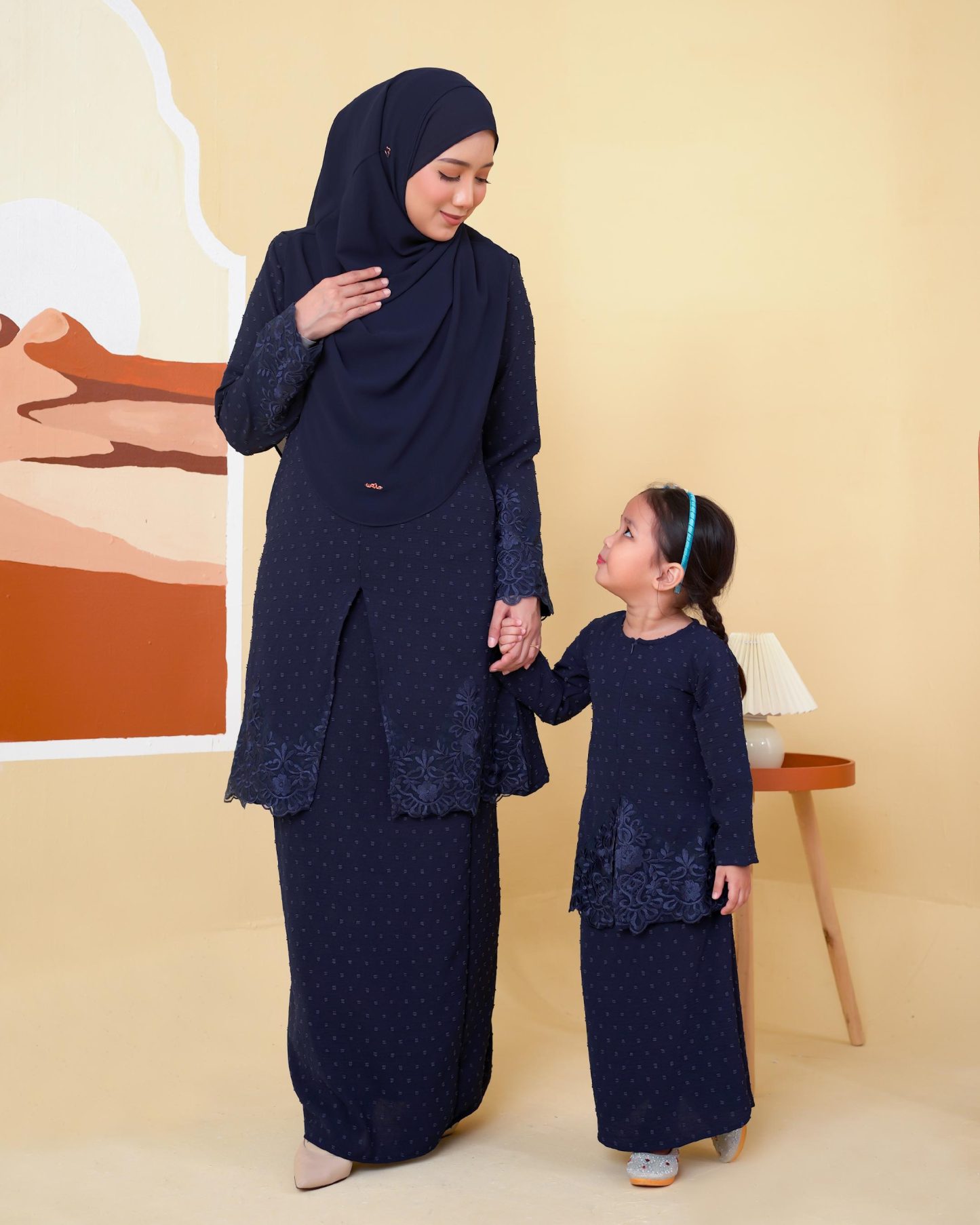 Baju Kebaya Lace Syawali Kids - Navy Blue