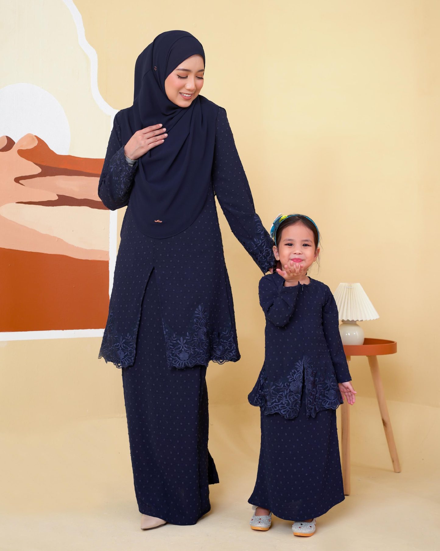 Baju Kebaya Lace Syawali Kids - Navy Blue
