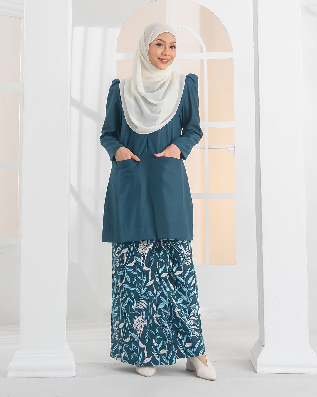 Baju Kurung Kedah Puffy Lucy Laluna X MCC - Emerald Green