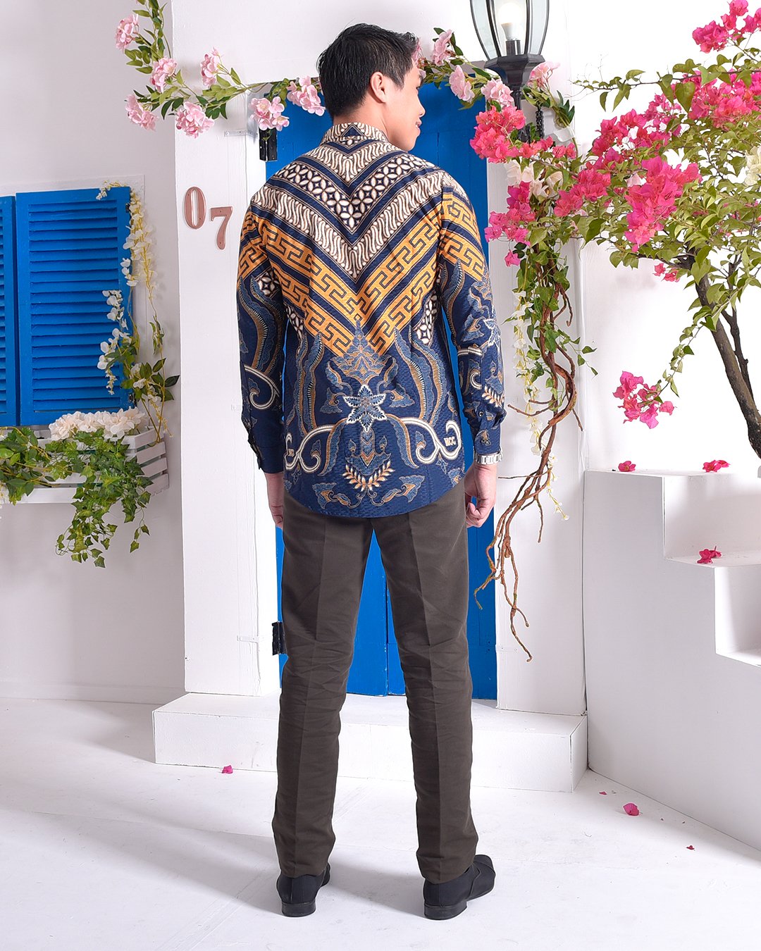 Baju Kemeja Batik Long Sleeves Adlan - Tanzanite Blue