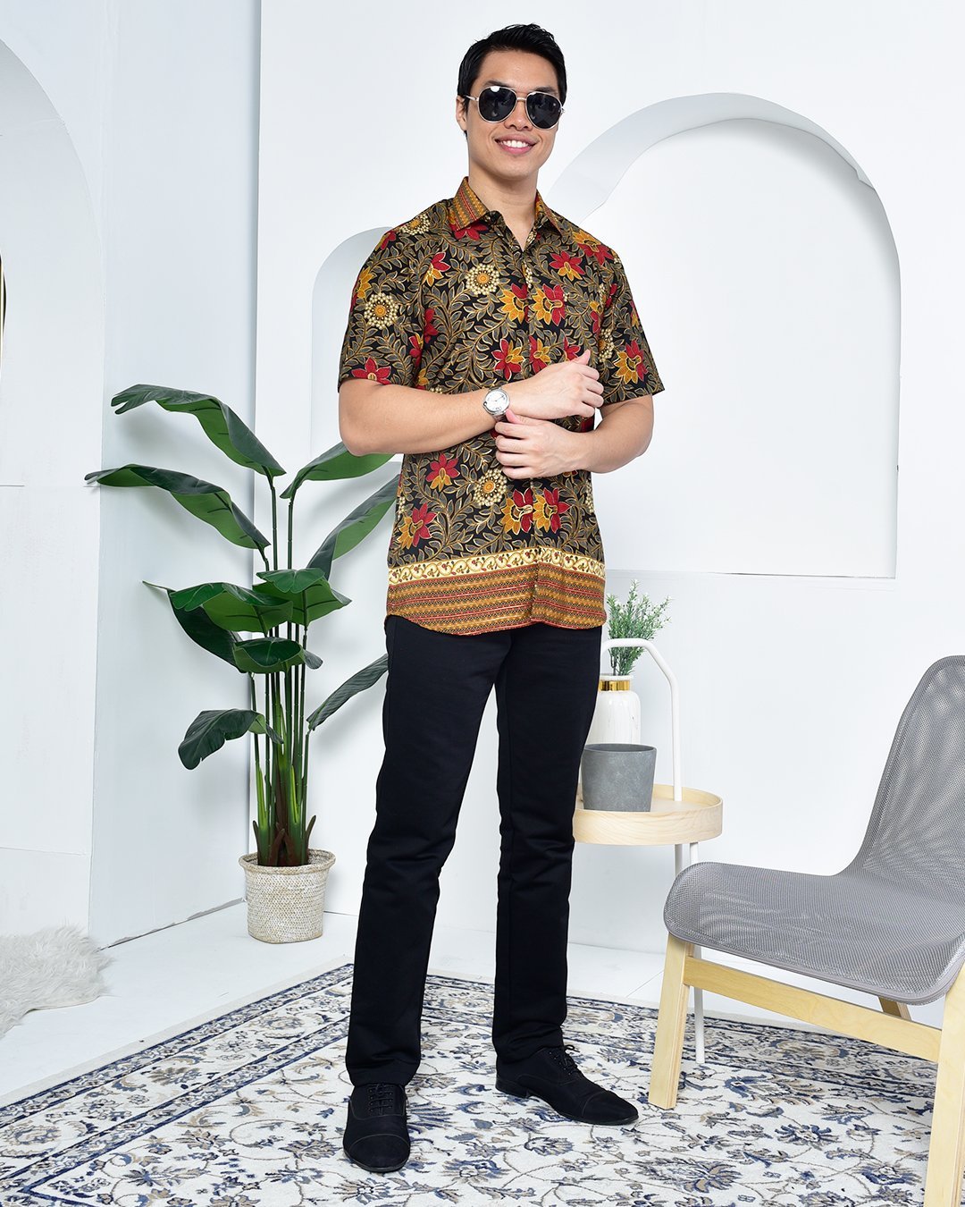 Baju Kemeja Batik Aezat - Red