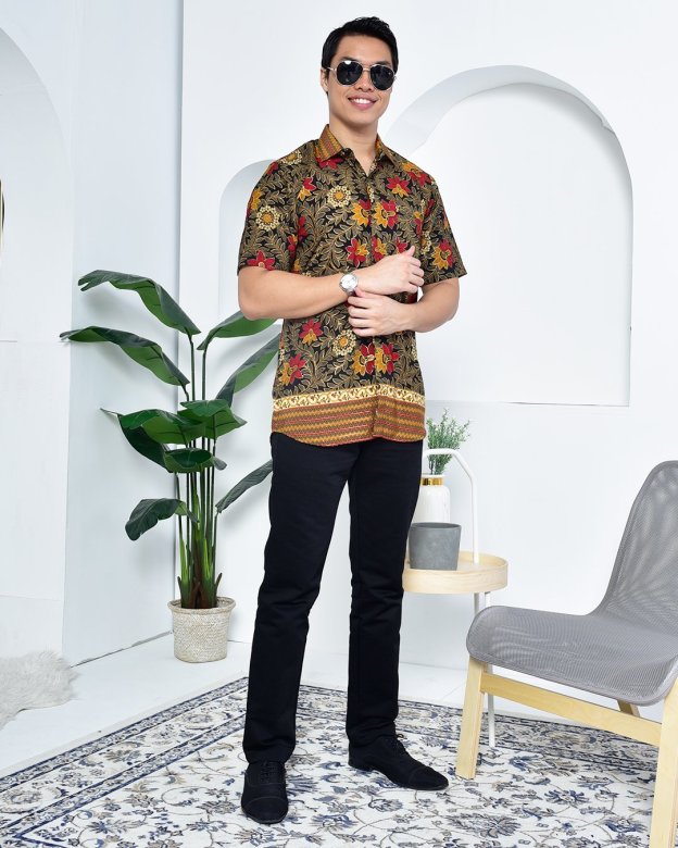 Baju Kemeja Batik Aezat - Red