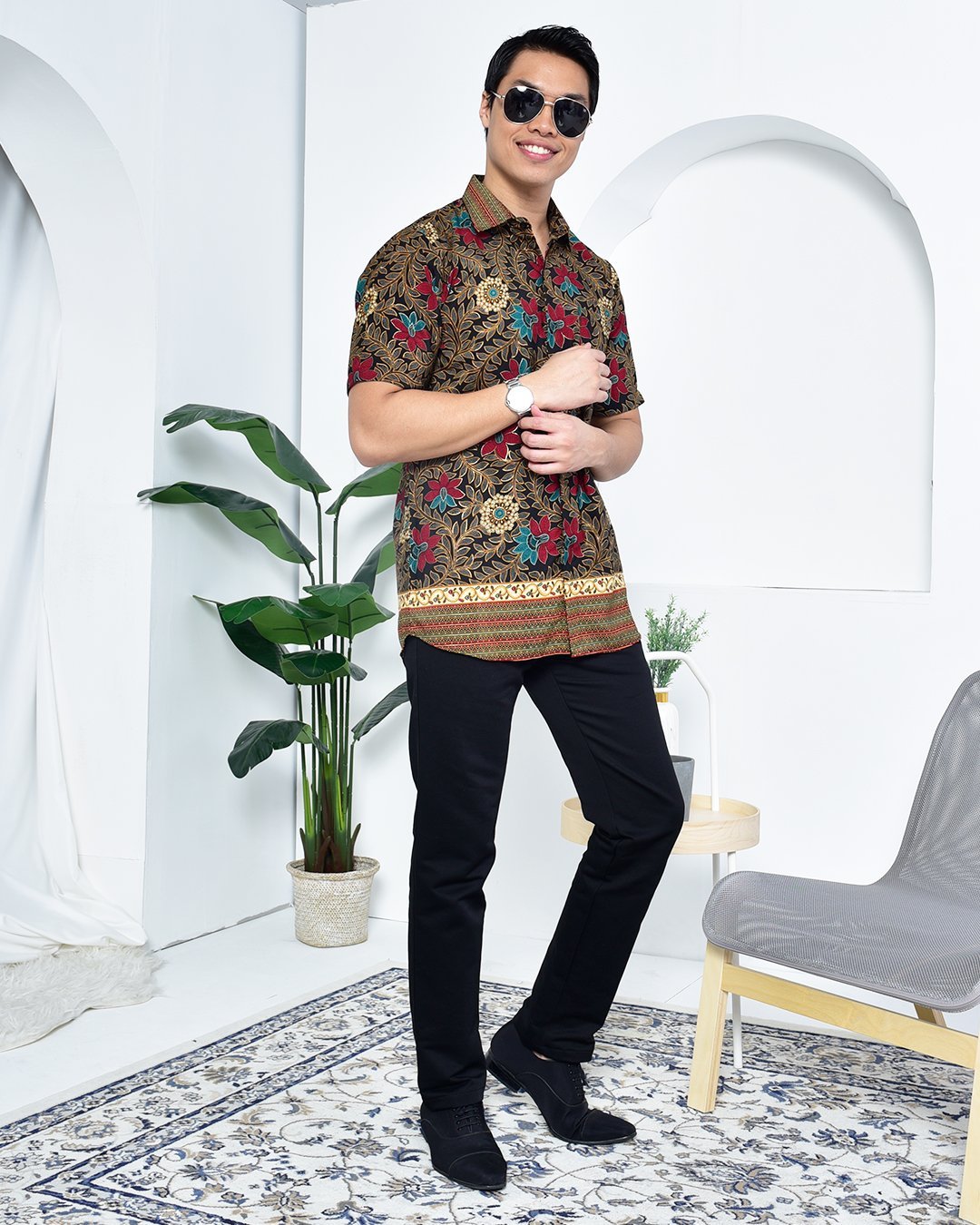 Baju Kemeja Batik Aezat - Green