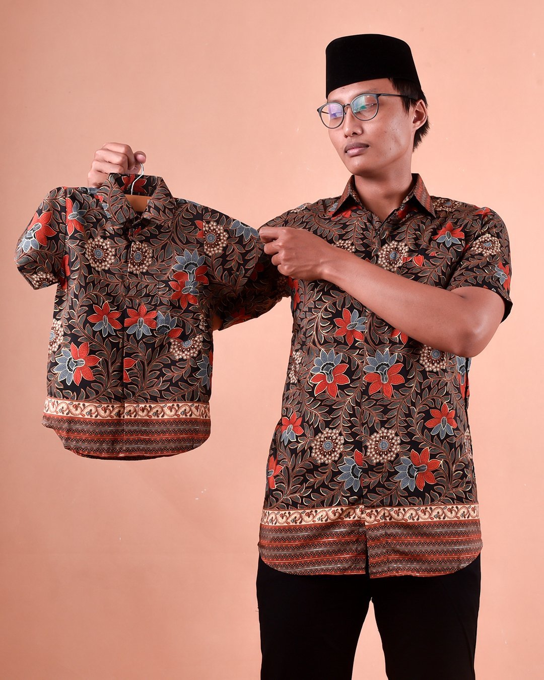 Baju Kemeja Batik Aezat - Orange