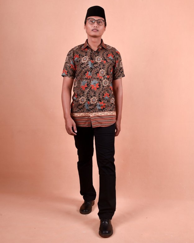 Baju Kemeja Batik Aezat - Orange
