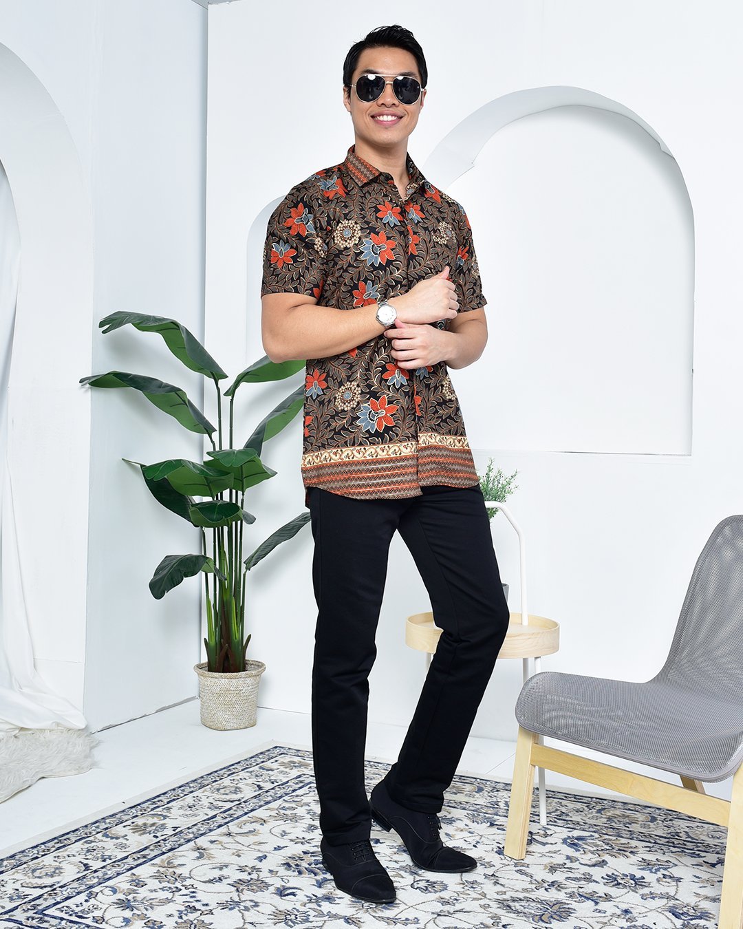 Baju Kemeja Batik Aezat - Orange