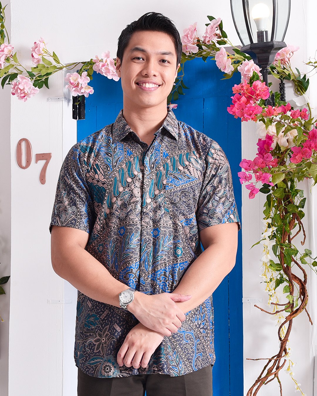 Baju Kemeja Batik Amin - Aqua Blue