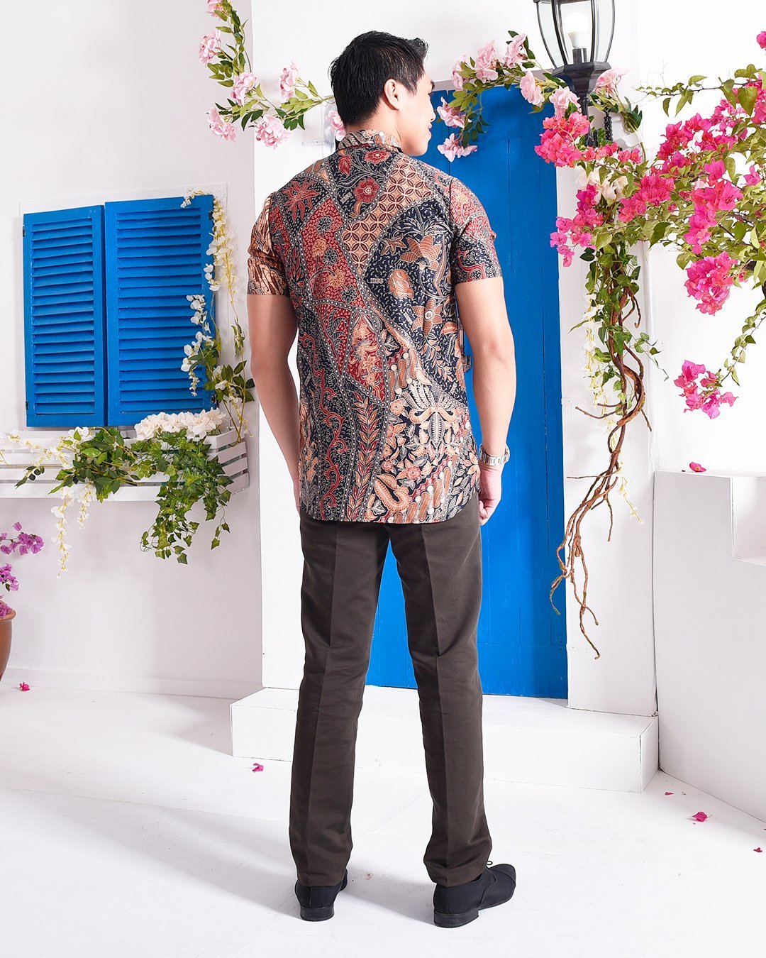 Baju Kemeja Batik Amin - Dark Tangerine