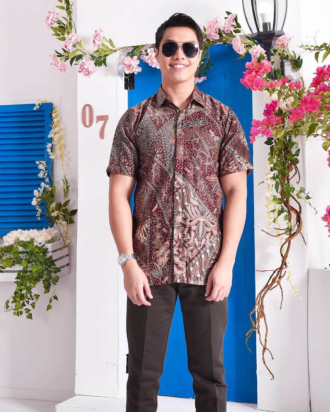 Baju Kemeja Batik Amin - Spice Brown