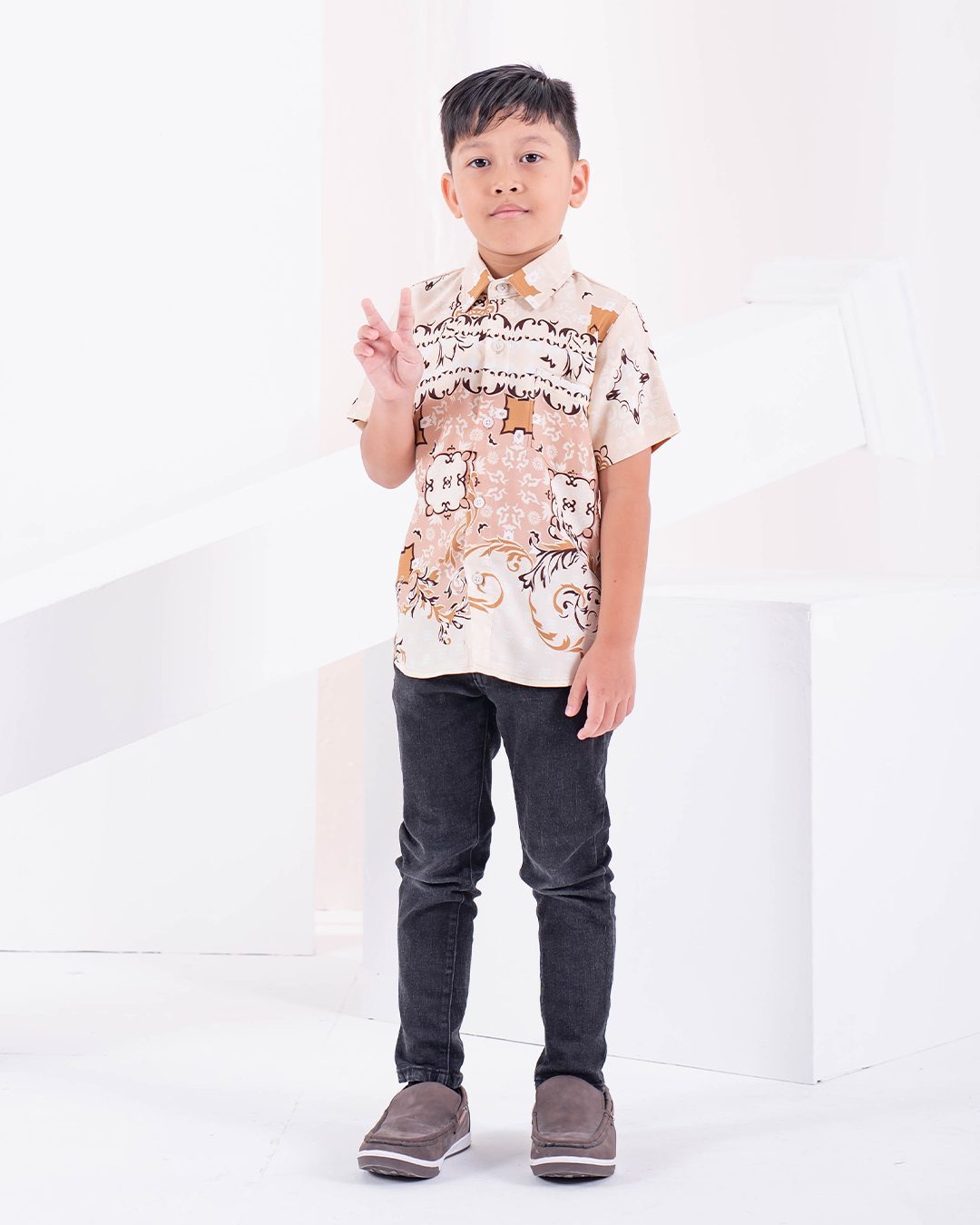 Baju Kemeja Short Sleeves Areena Kids - Earl Wheat