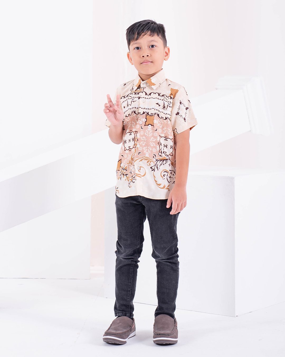 Baju Kemeja Short Sleeves Areena Kids - Earl Wheat