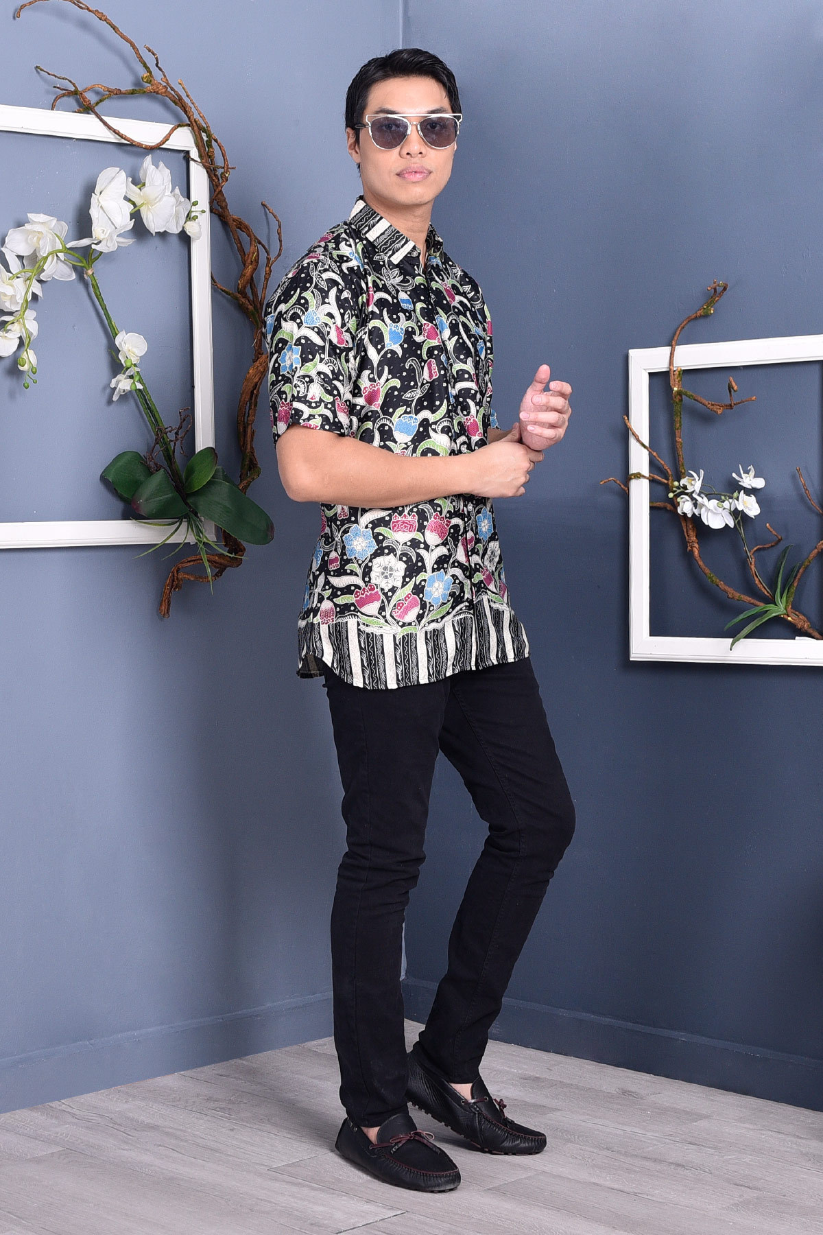 Baju Kemeja Batik Arba - Black