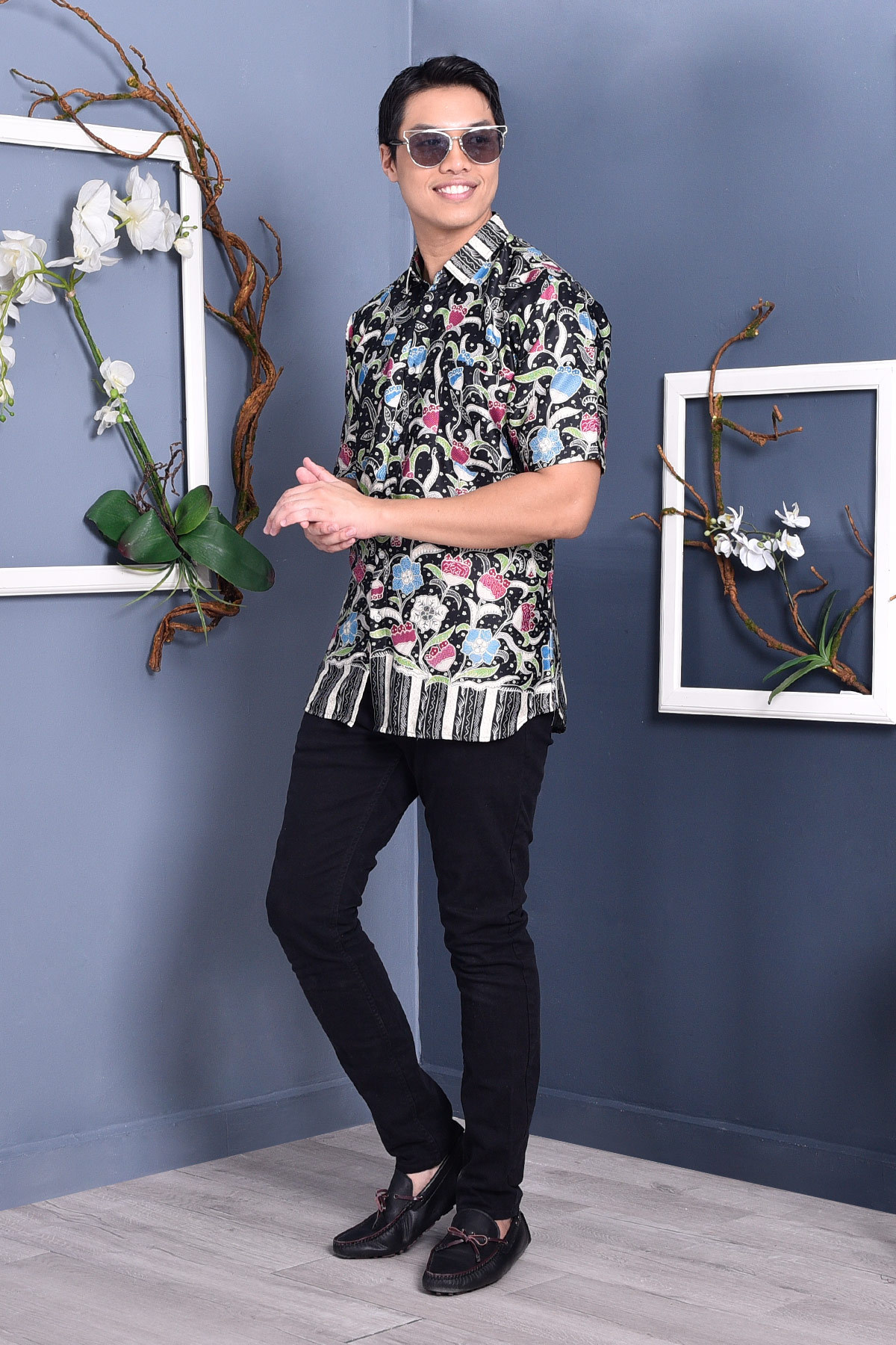 Baju Kemeja Batik Arba - Black