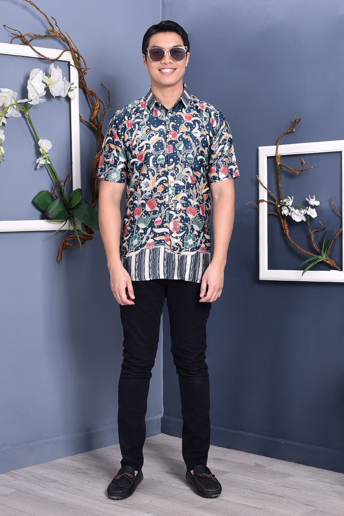 Baju Kemeja Batik Arba - Navy