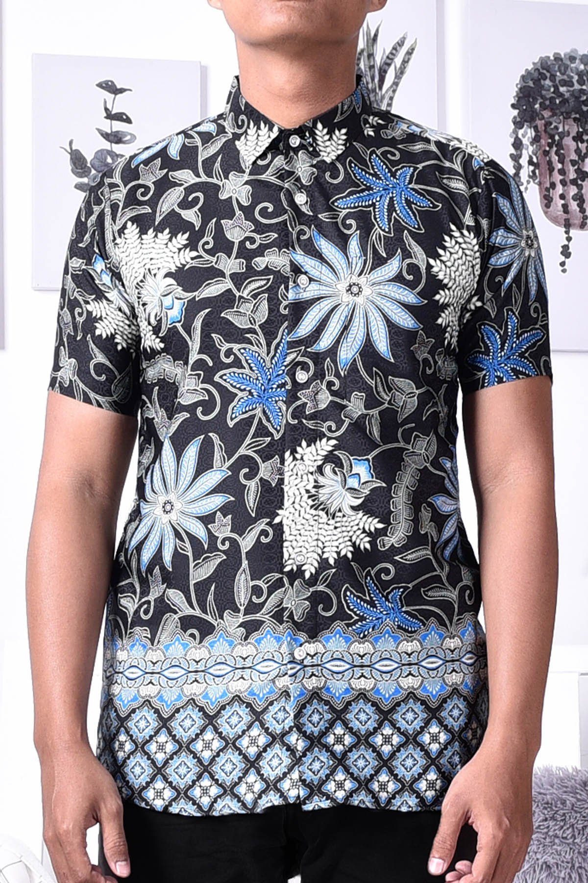 Baju Kemeja Batik Nadir - Blue