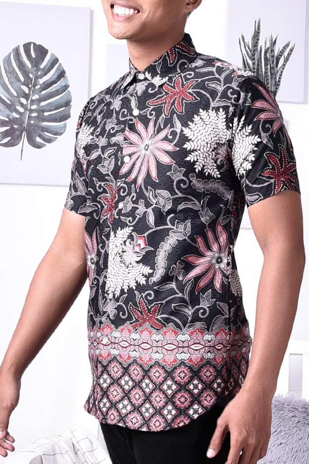 Baju Kemeja Batik Nadir - Black
