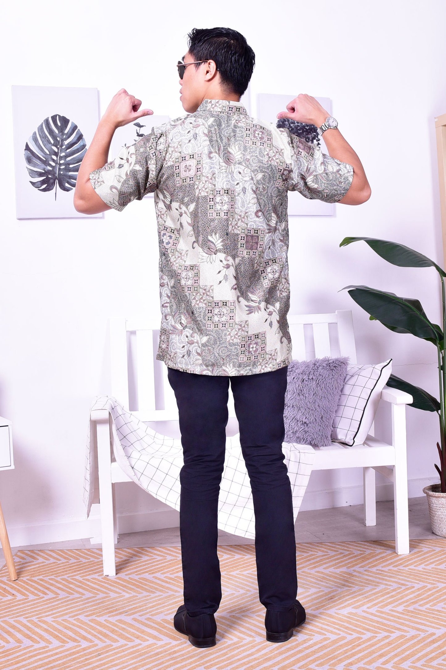Baju Kemeja Batik Nizam - Mint Green
