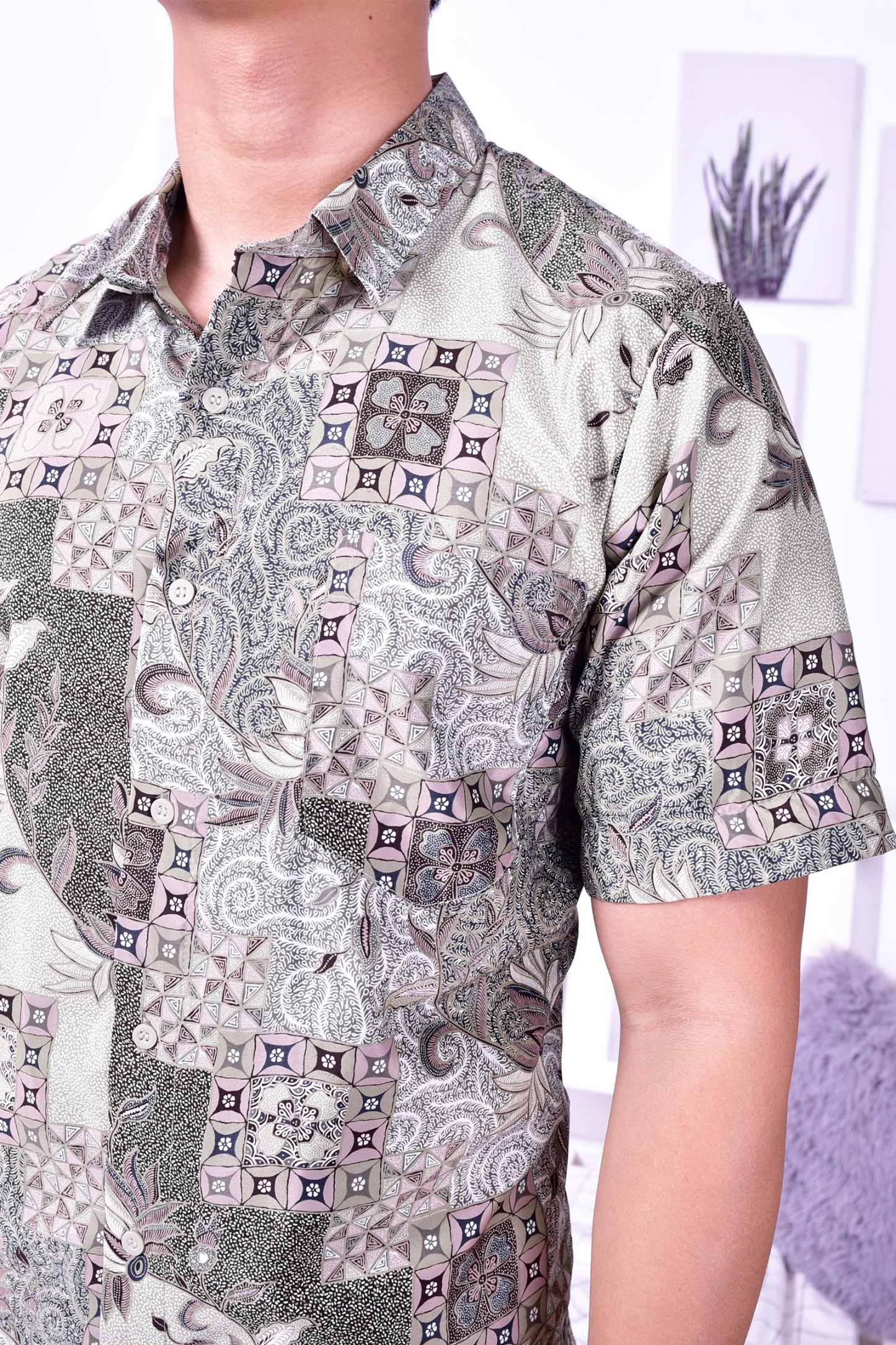 Baju Kemeja Batik Nizam - Mint Green