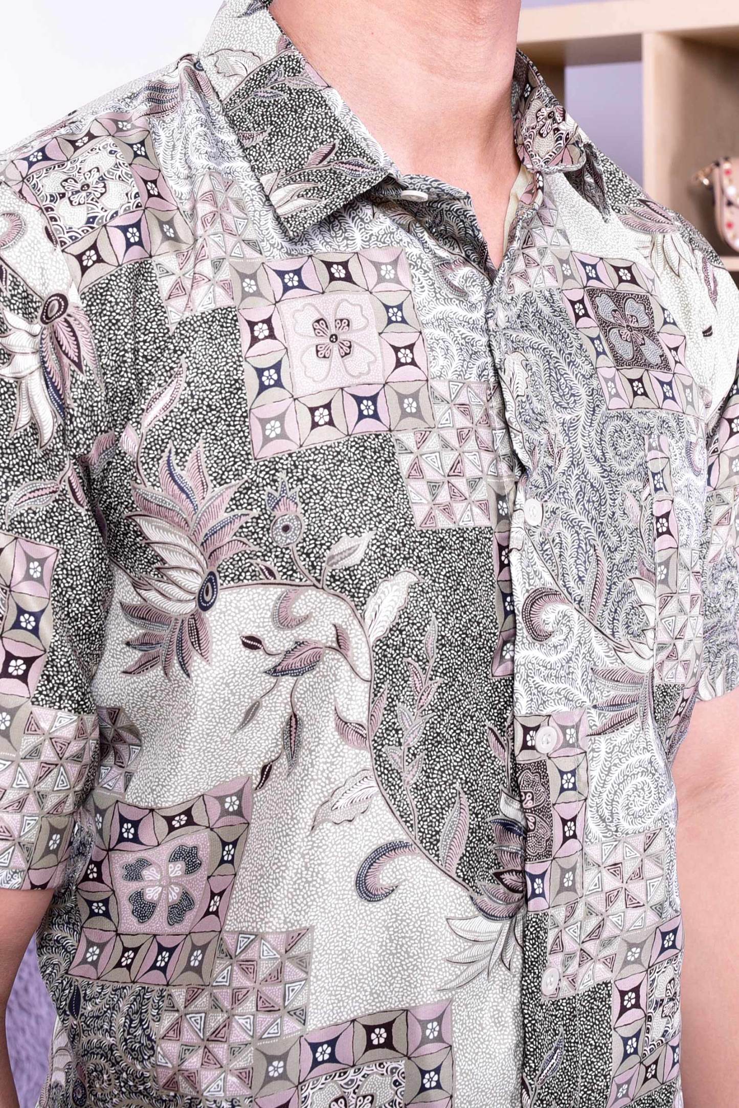 Baju Kemeja Batik Nizam - Mint Green