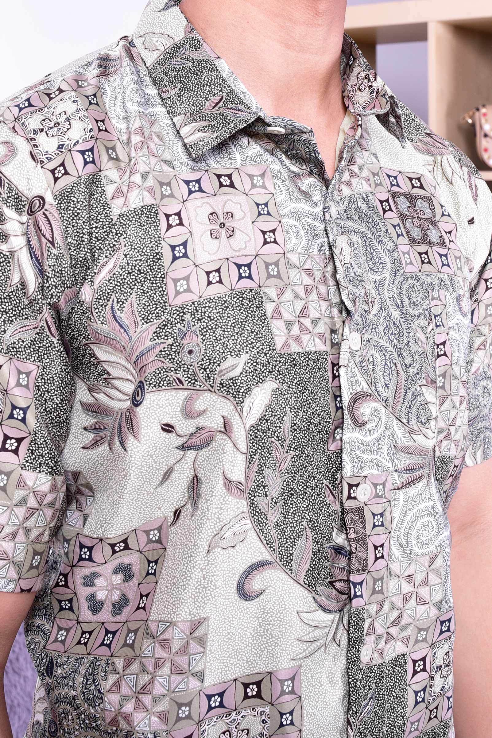 Baju Kemeja Batik Nizam - Mint Green