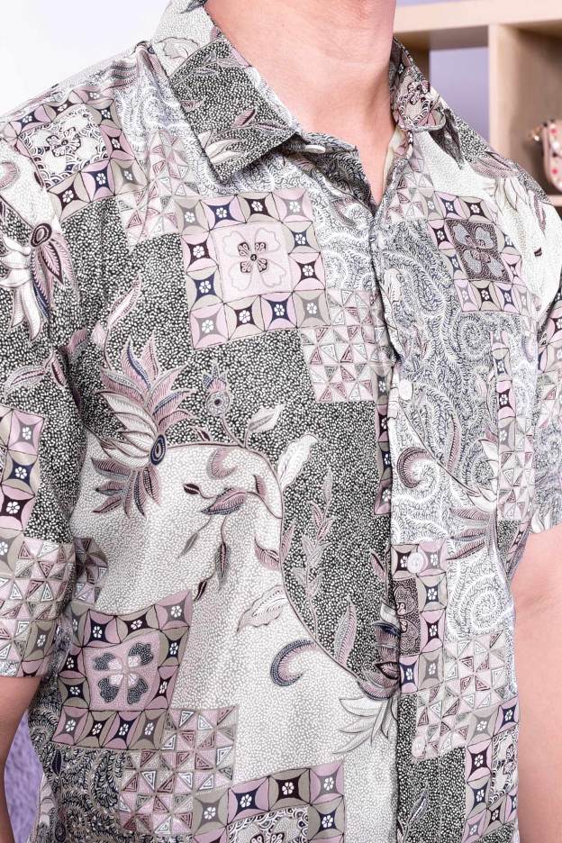 Baju Kemeja Batik Nizam - Mint Green