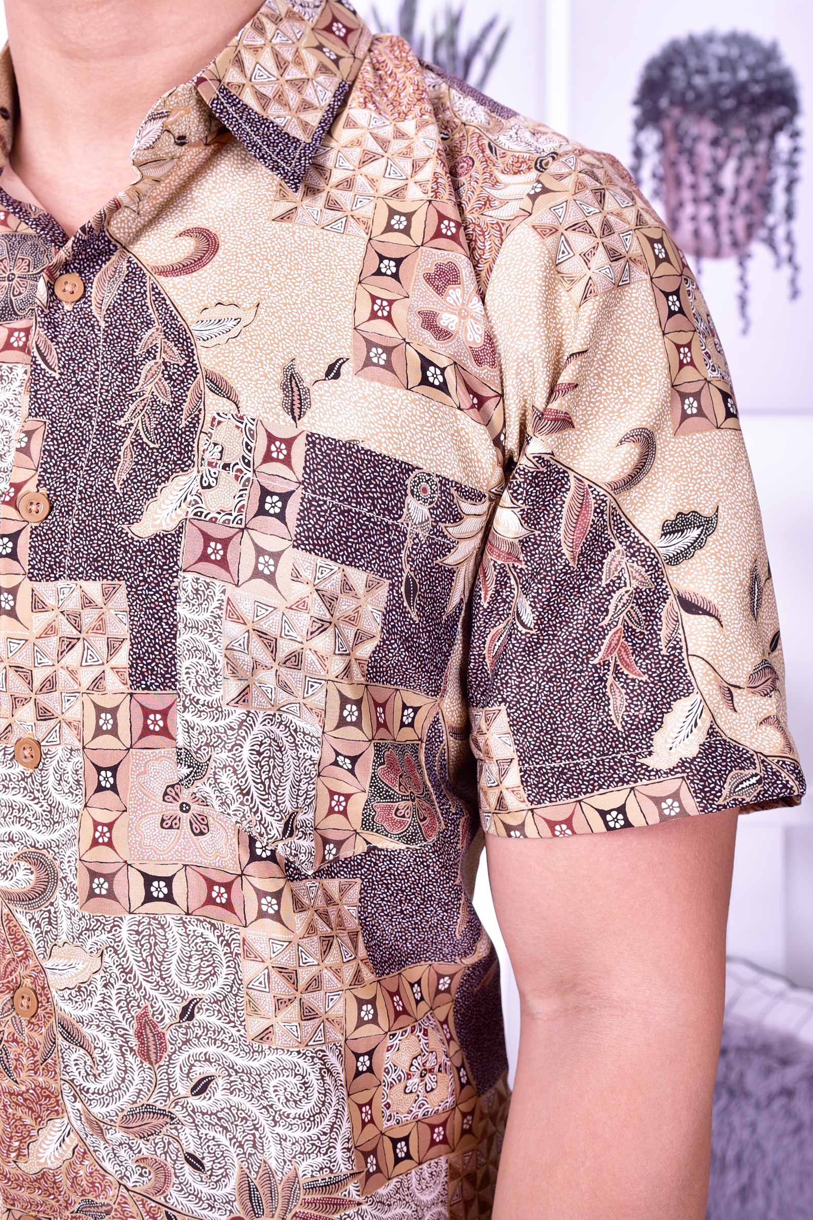 Baju Kemeja Batik Nizam - Cinnamon Brown