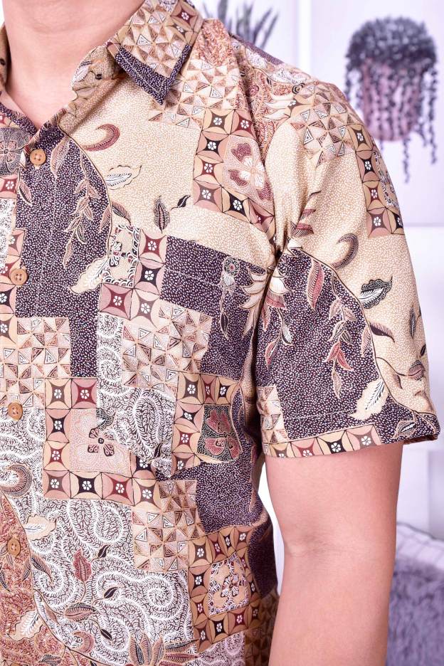 Baju Kemeja Batik Nizam - Cinnamon Brown