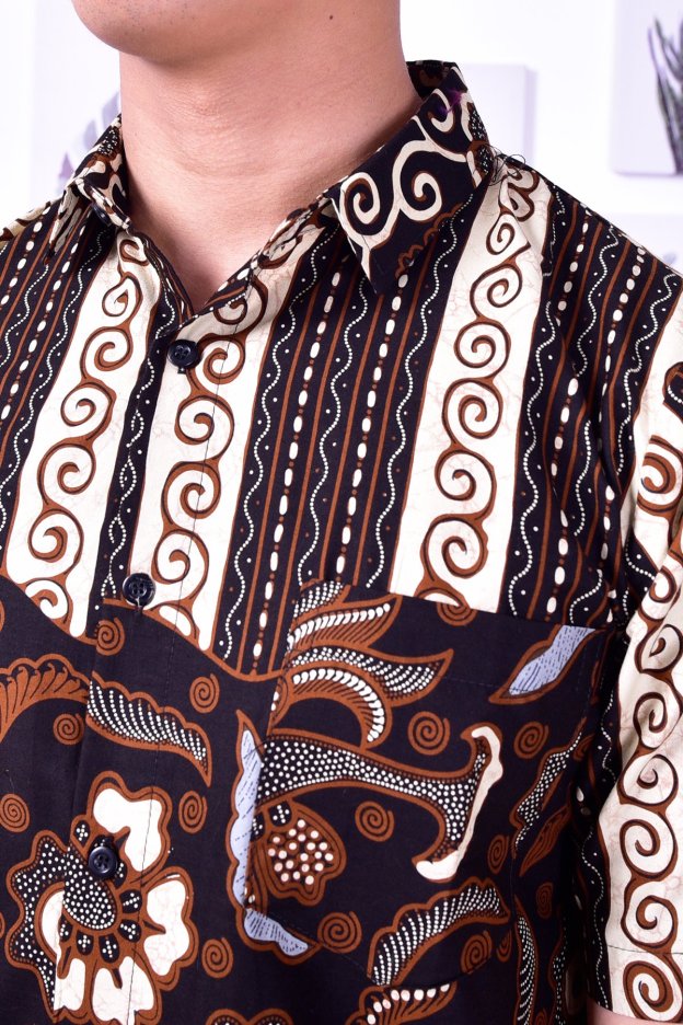 Baju Kemeja Batik Nordin - Brown
