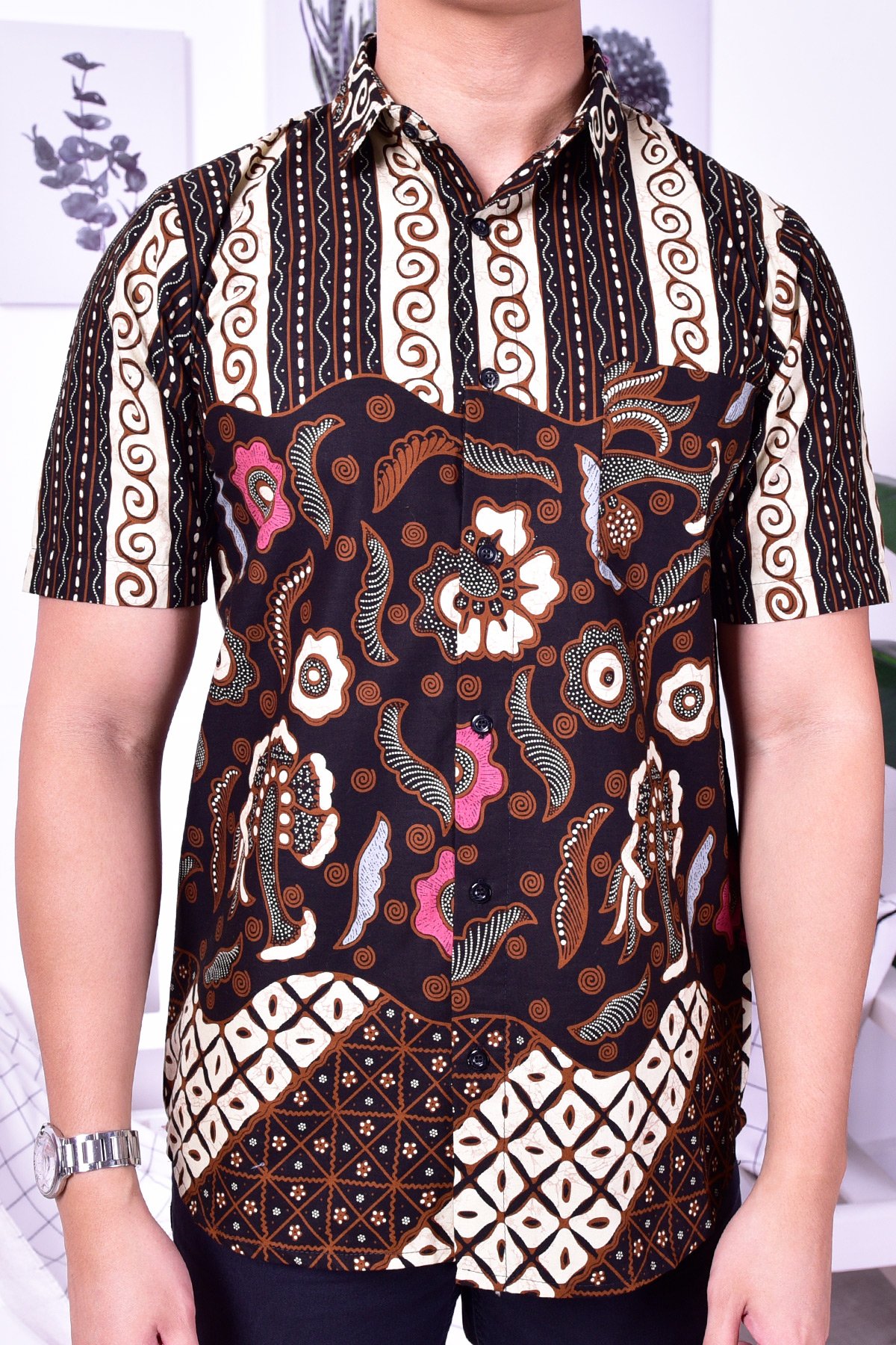 Baju Kemeja Batik Nordin - Brown