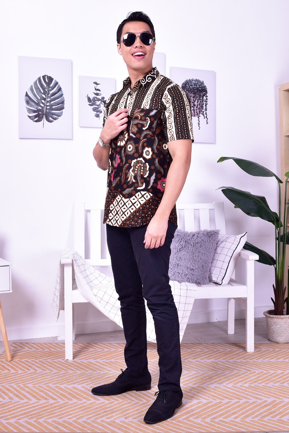 Baju Kemeja Batik Nordin - Brown