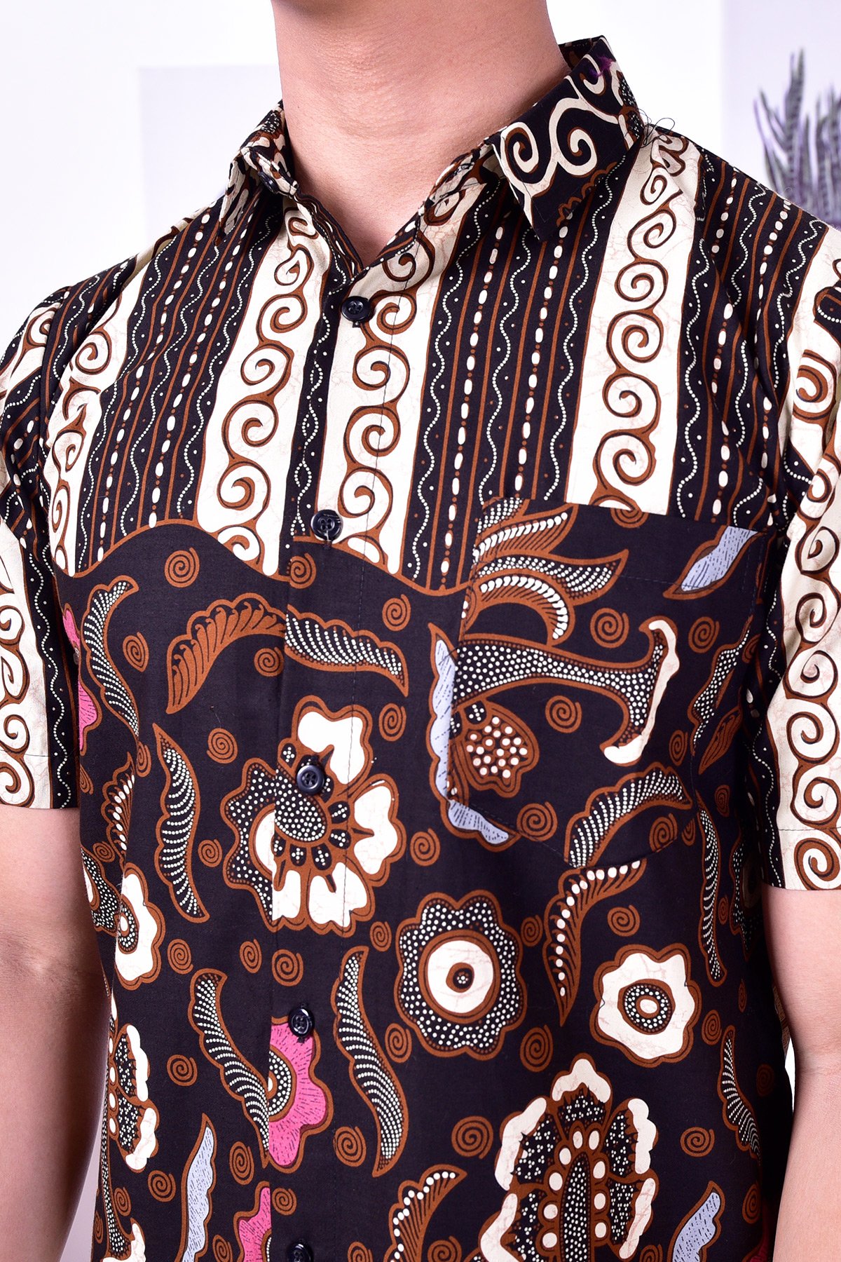 Baju Kemeja Batik Nordin - Brown