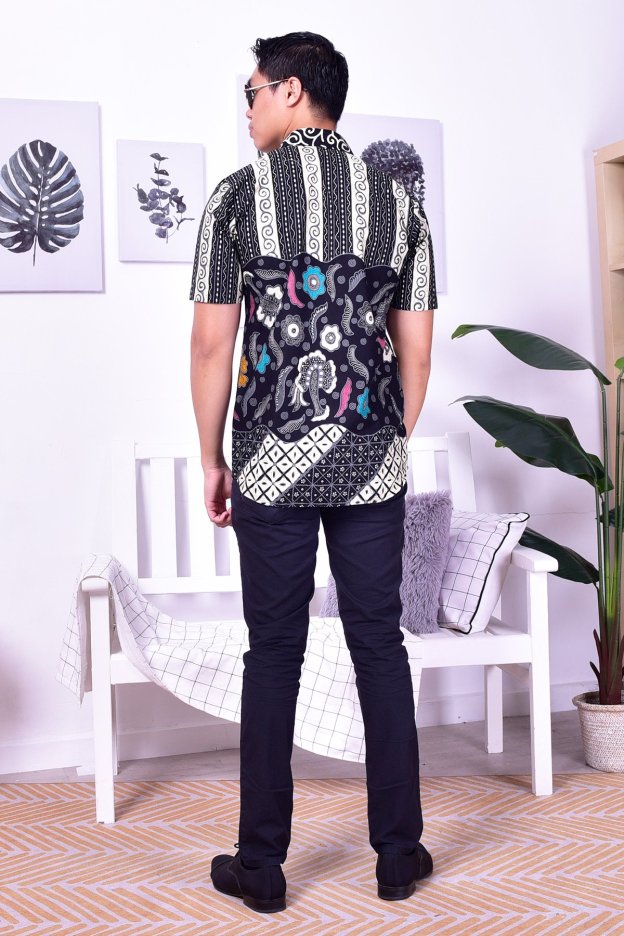 Baju Kemeja Batik Nordin - Grey