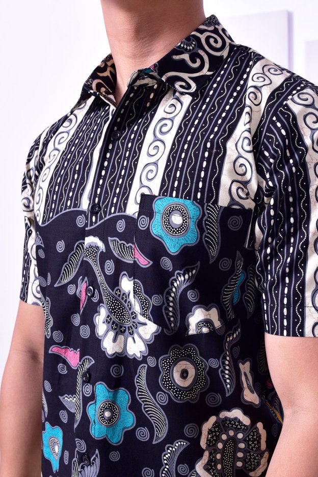 Baju Kemeja Batik Nordin - Grey
