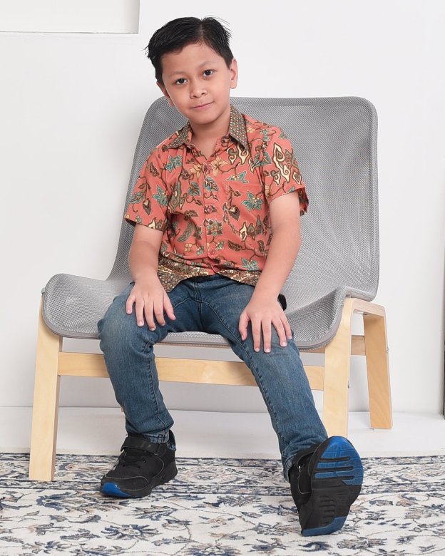 Baju Kemeja Batik Sufian Kids - Orange