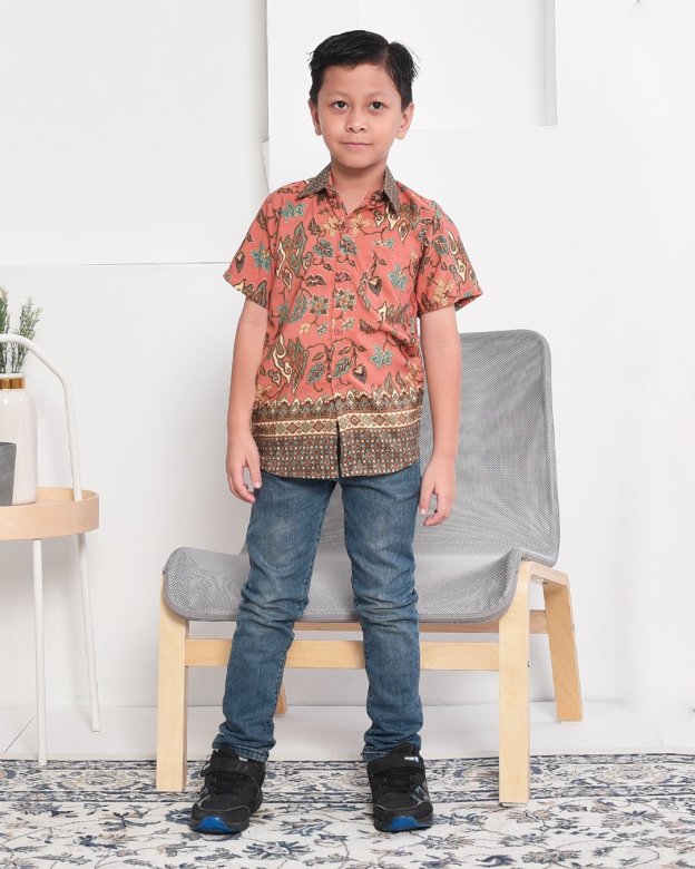 Baju Kemeja Batik Sufian Kids - Orange