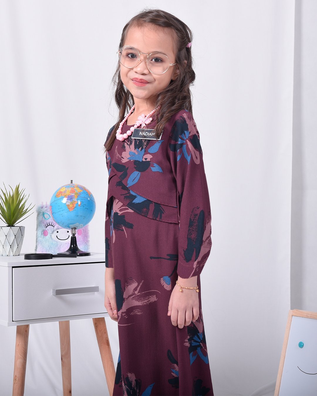 Abaya Arisa Kids - Plum Maroon