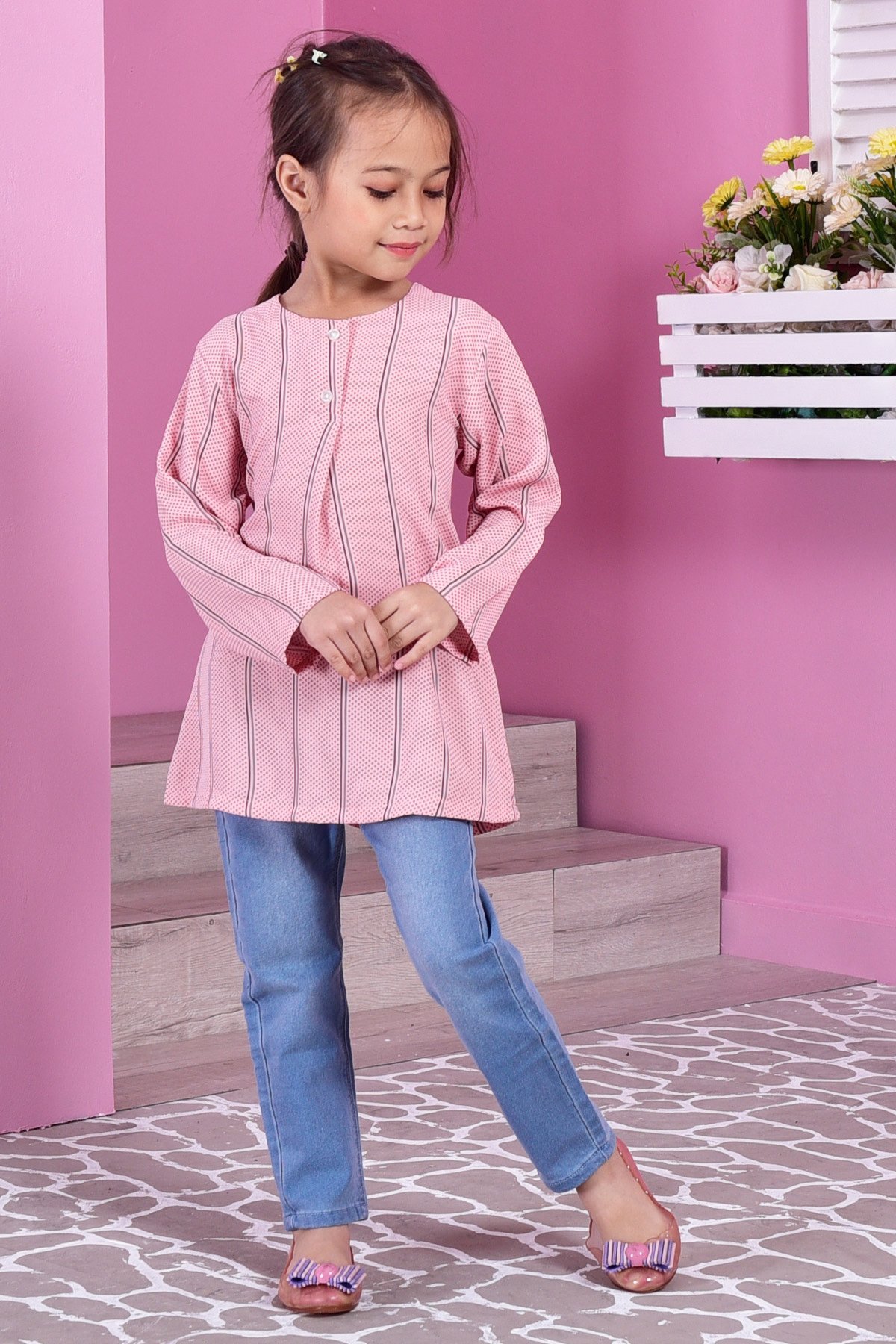 Tunic Savannah Dotty Kids - Pink