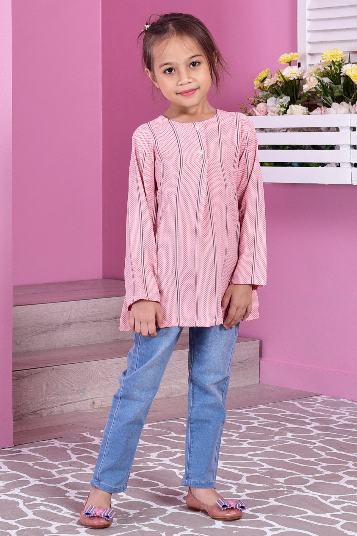 Tunic Savannah Dotty Kids - Pink