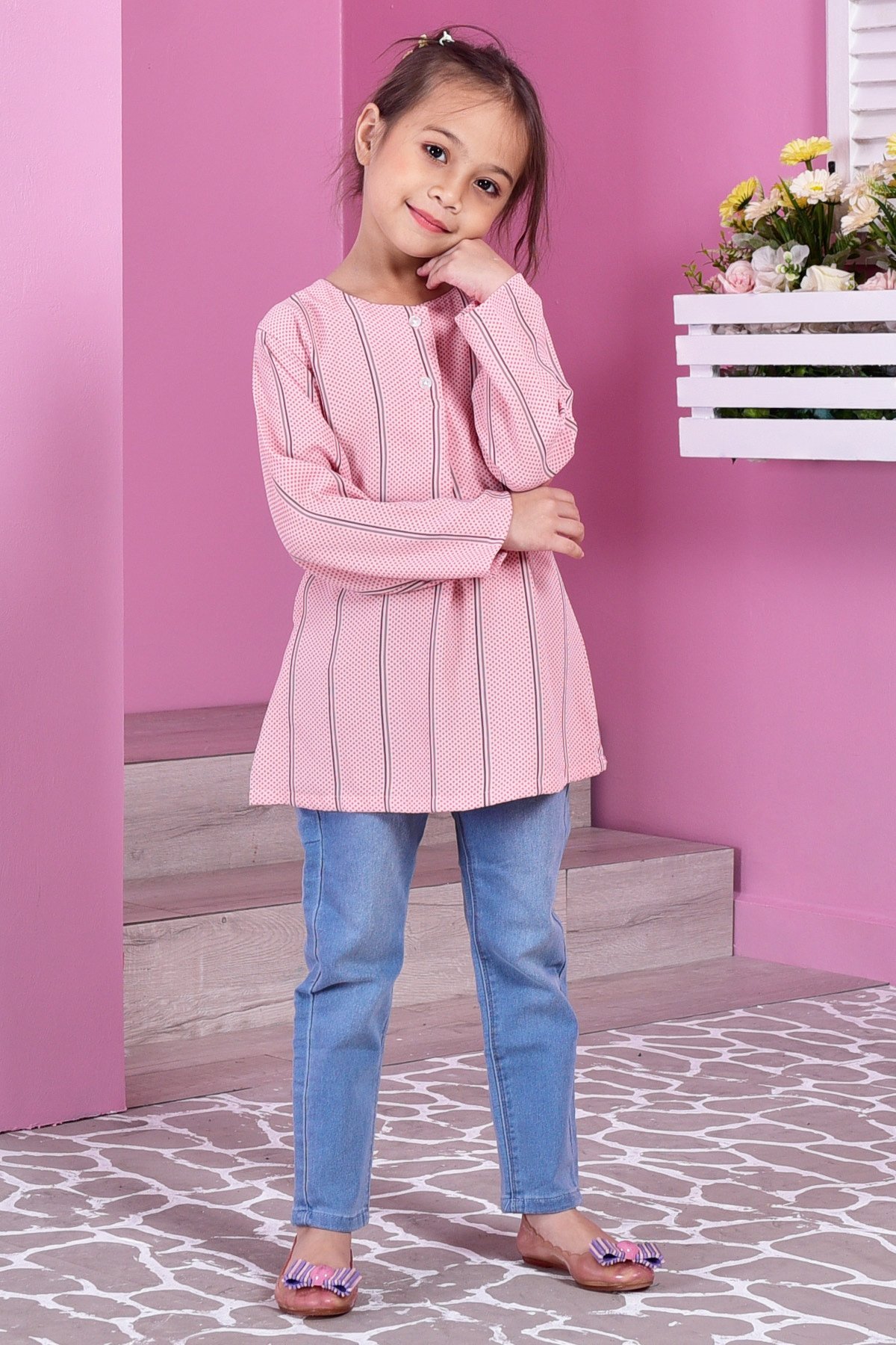 Tunic Savannah Dotty Kids - Pink