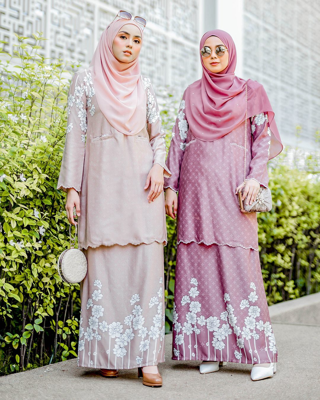 Baju Kurung Kedah Embroidery Ruwaidah - Mauve Purple