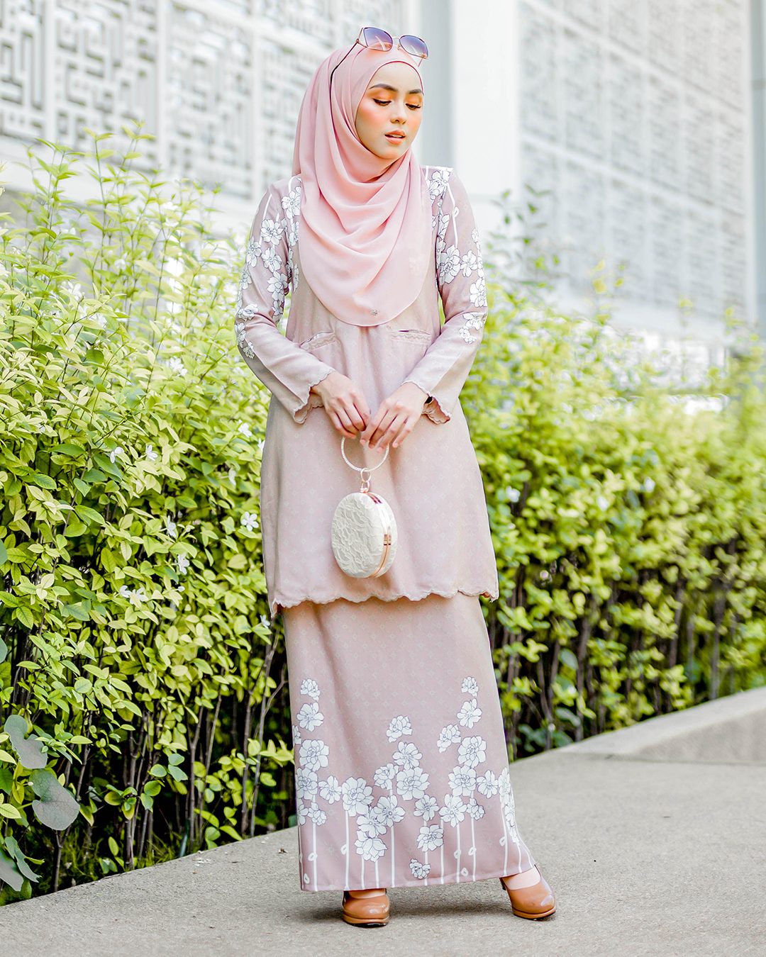 Baju Kurung Kedah Embroidery Ruwaidah - Nutty Brown