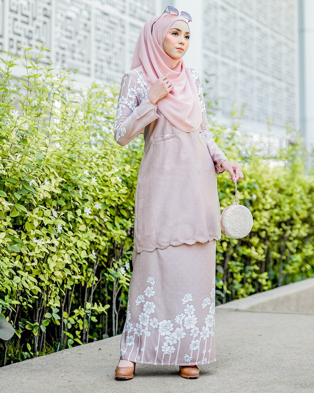 Baju Kurung Kedah Embroidery Ruwaidah - Nutty Brown