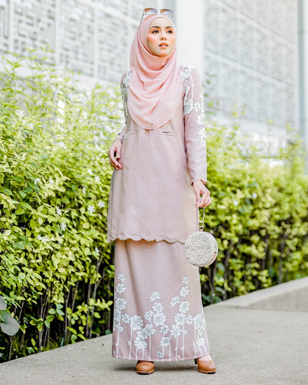 Baju Kurung Kedah Embroidery Ruwaidah - Nutty Brown