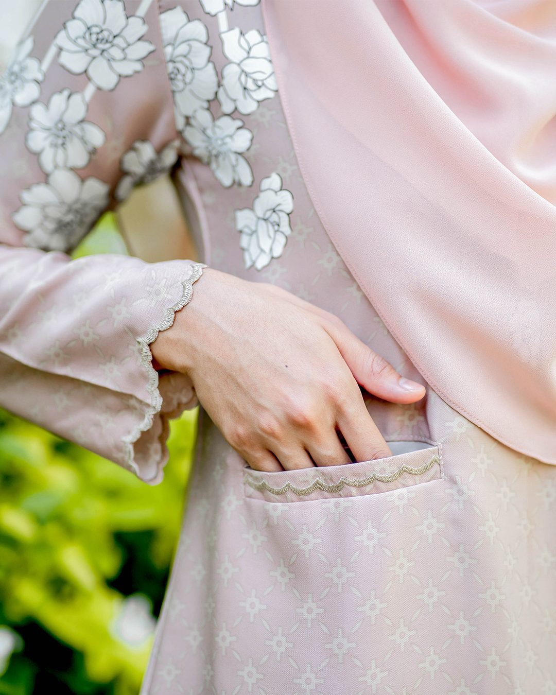 Baju Kurung Kedah Embroidery Ruwaidah - Nutty Brown