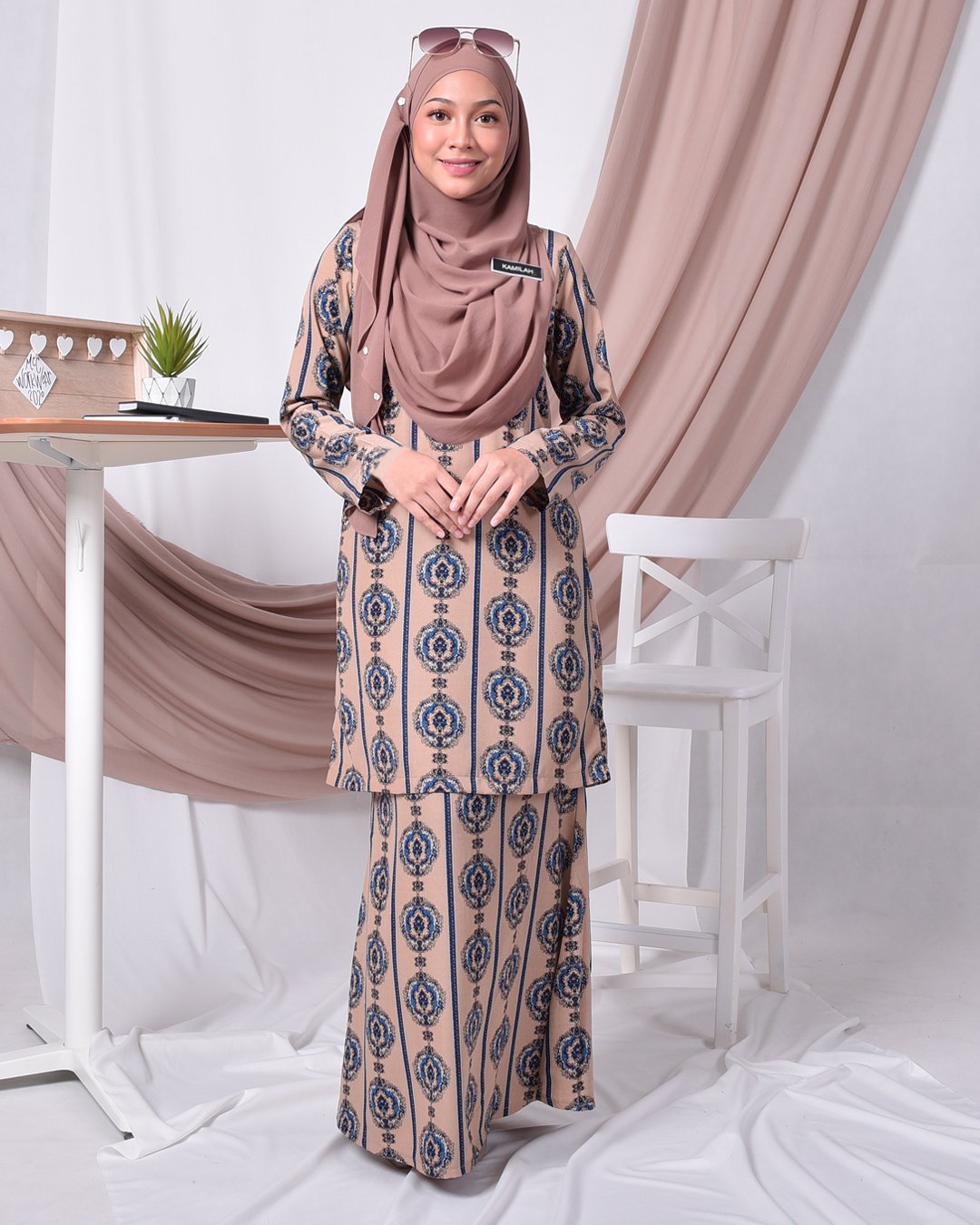 Baju Kurung Moden Adalina - Creamy Brown
