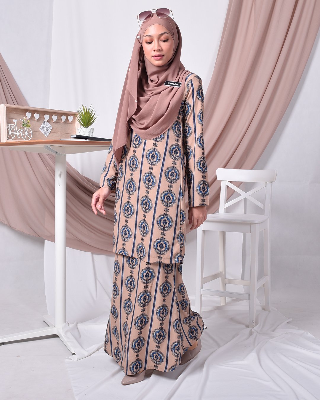 Baju Kurung Moden Adalina - Creamy Brown