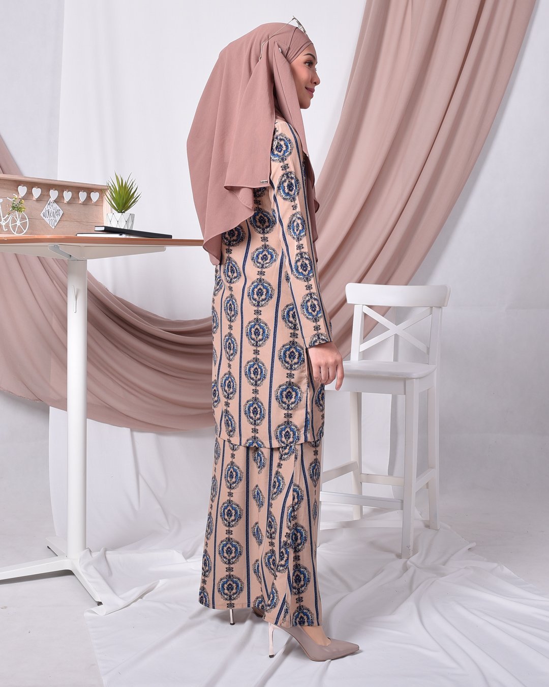 Baju Kurung Moden Adalina - Creamy Brown