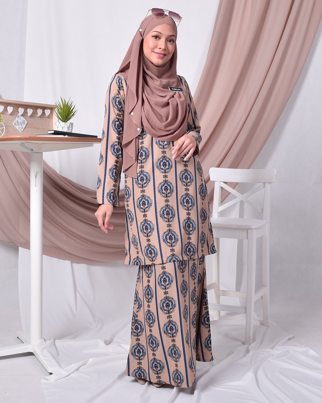 Baju Kurung Moden Adalina - Creamy Brown
